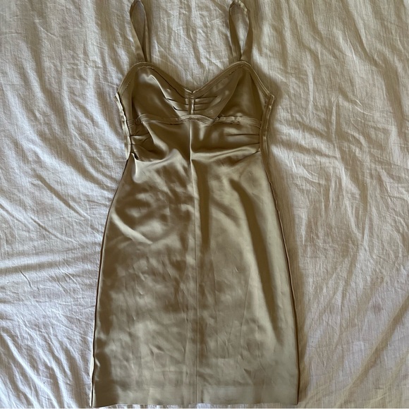 BCBGMaxazria Ruched Satin Dress - Picture 5 of 5